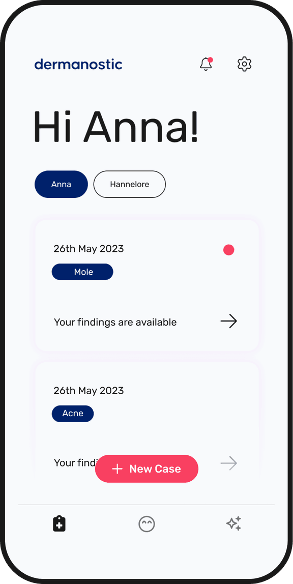 dermanostic App Mockup: HomeScreen