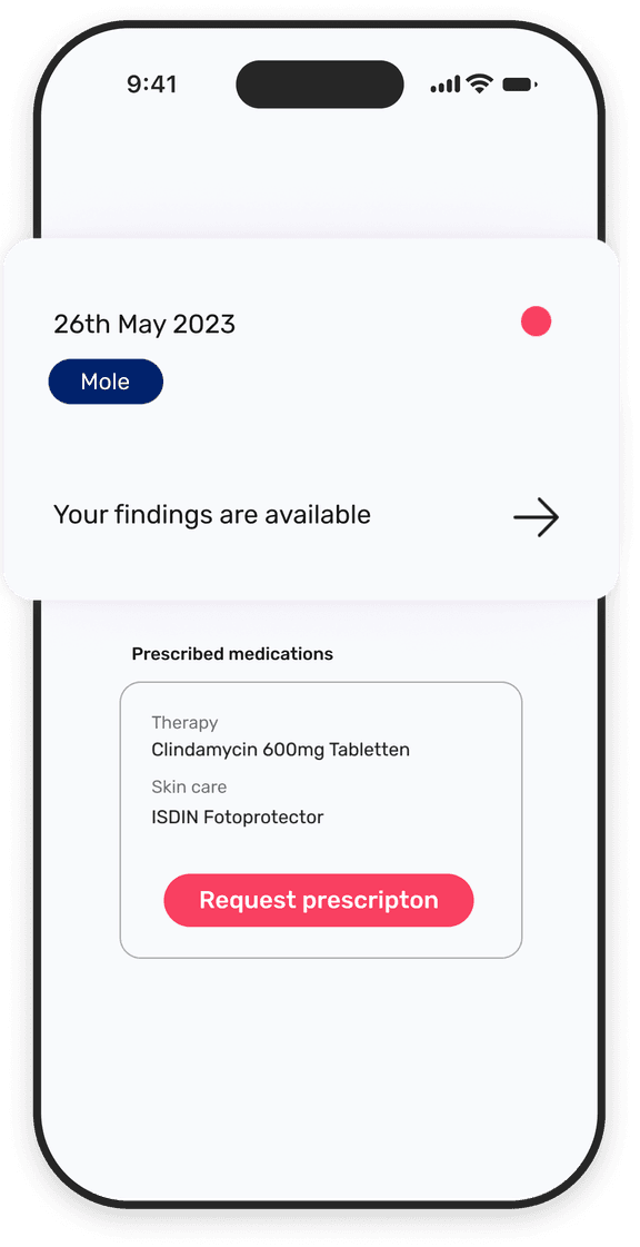 App mockup: Diagnosis